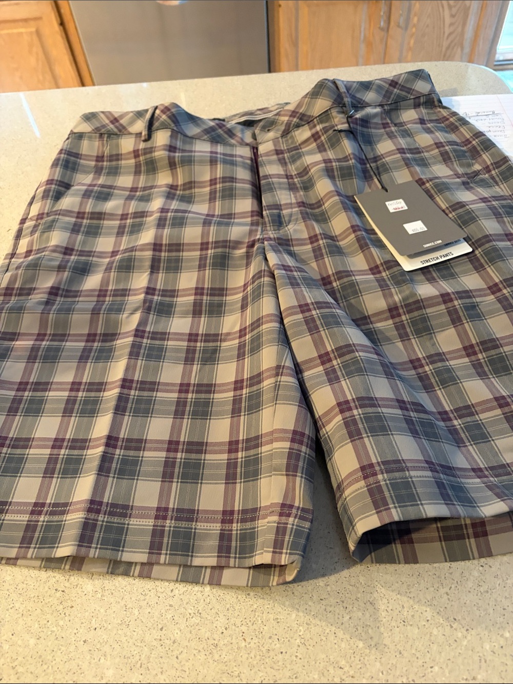 Sunice Plaid Mini Skirt in Beige, Purple, and Gray